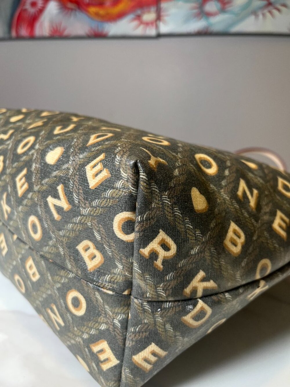 Dooney & Bourke Signature Heart Y2K Canvas Leather Tote - Picture 9 of 15